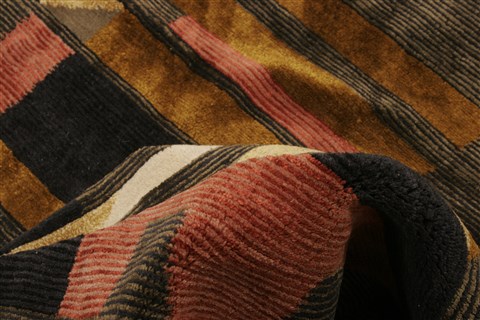 Modern Black Hand Knotted 82 X 911 Area Rug 250-20898 Image 6