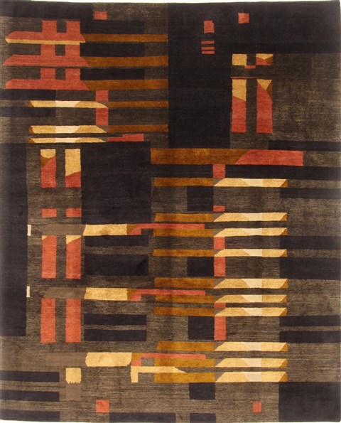 Modern Black Hand Knotted 82 X 911 Area Rug 250-20898 Image 0