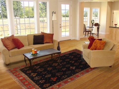 Gabbeh Blue Hand Knotted 80 X 97 Area Rug 250-20920 Image 2