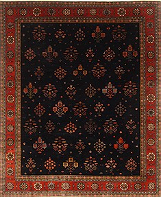 Indian Gabbeh Blue Rectangle 8x10 ft Wool Carpet 20920