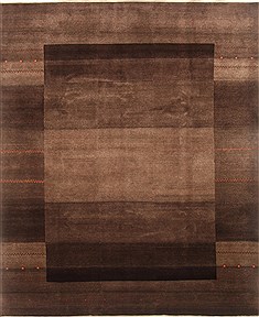 Indian Gabbeh Brown Rectangle 8x10 ft Wool Carpet 20934
