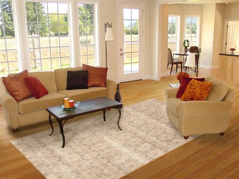 Modern Beige Hand Knotted 80 X 102  Area Rug 250-20968 Image 2