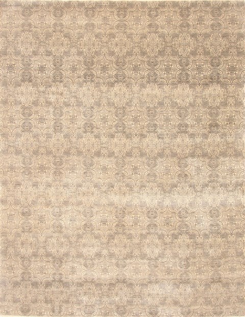 Modern Beige Hand Knotted 80 X 102  Area Rug 250-20968 Image 0