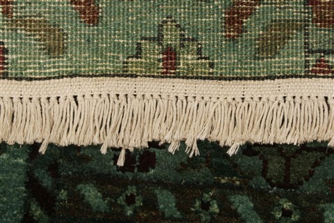 Patchwork Green Hand Knotted 80 X 102 Area Rug 250-20994 Image 9