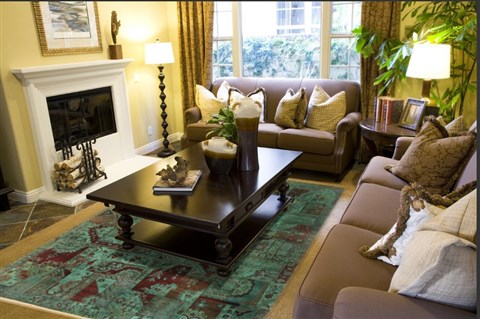 Patchwork Green Hand Knotted 80 X 102 Area Rug 250-20994 Image 4