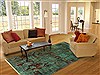 Patchwork Green Hand Knotted 80 X 102  Area Rug 250-20994 Thumb 2