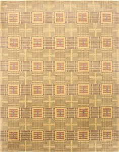 Modern Green Hand Knotted 7'10" X 9'11"  Area Rug 250-21000