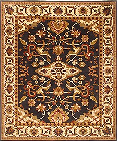 Sumak Black Hand Knotted 7'11" X 9'9"  Area Rug 250-21004