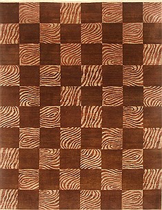 Indian Modern Brown Rectangle 8x10 ft Wool Carpet 21020