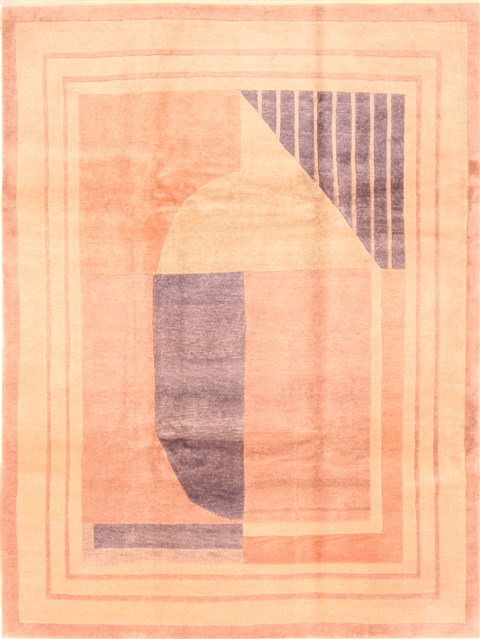 Nepal Beige Hand Knotted 711 X 105  Area Rug 253-21025 Image 0