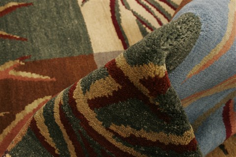 Modern Multicolor Hand Knotted 711 X 102 Area Rug 250-21027 Image 6