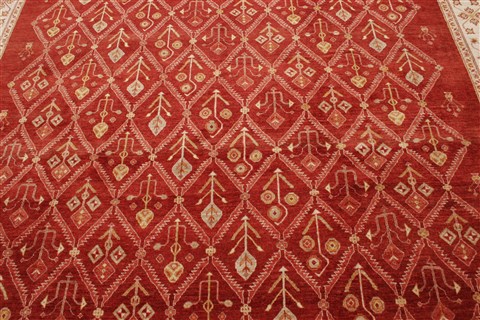 Gabbeh Red Hand Knotted 81 X 100 Area Rug 250-21046 Image 15