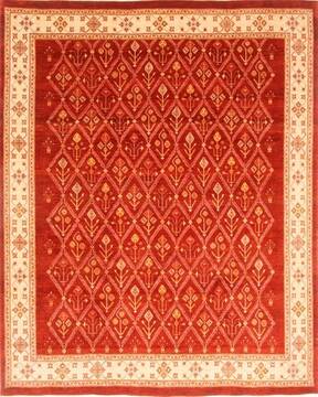 Persian Gabbeh Red Rectangle 8x10 ft Wool Carpet 21046