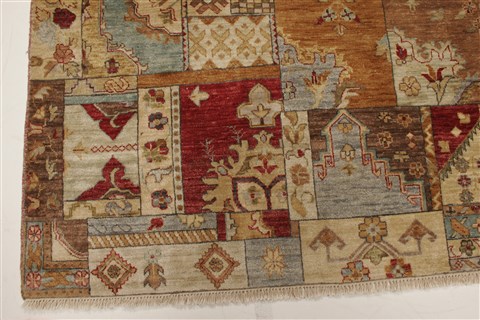 Patchwork Multicolor Hand Knotted 80 X 100 Area Rug 250-21066 Image 15