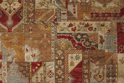 Patchwork Multicolor Hand Knotted 80 X 100 Area Rug 250-21066 Image 13