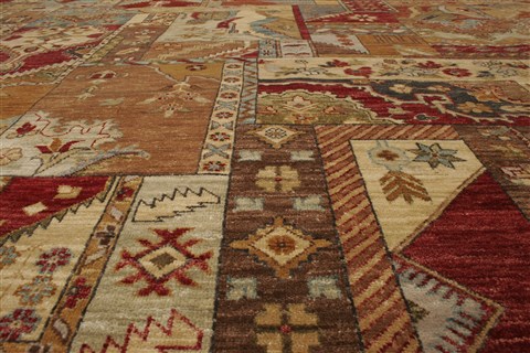 Patchwork Multicolor Hand Knotted 80 X 100 Area Rug 250-21066 Image 14