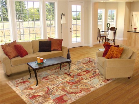 Patchwork Multicolor Hand Knotted 80 X 100 Area Rug 250-21066 Image 2