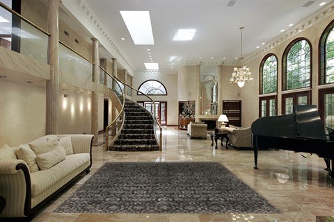 Modern Black Hand Knotted 81 X 101 Area Rug 250-21070 Image 1