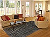 Modern Black Hand Knotted 81 X 101 Area Rug 250-21070 Thumb 3