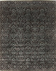 Pakistani Modern Black Rectangle 8x10 ft Wool Carpet 21070