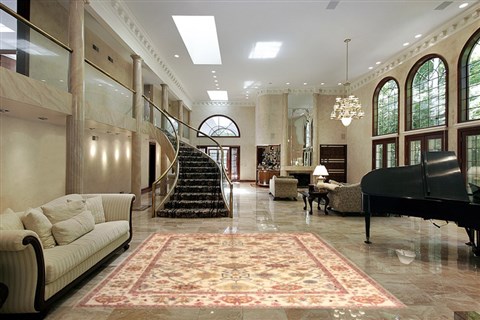 Oushak Beige Hand Knotted 92 X 119  Area Rug 300-21073 Image 1
