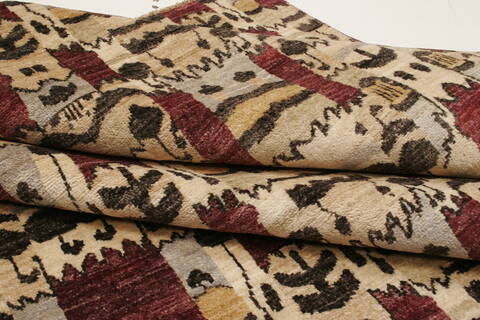 Gabbeh Beige Hand Knotted 710 X 101  Area Rug 250-21086 Image 11