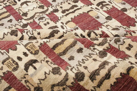 Gabbeh Beige Hand Knotted 710 X 101  Area Rug 250-21086 Image 12