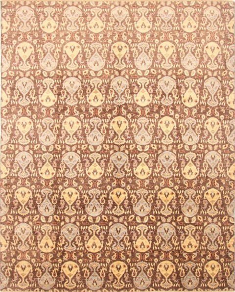 Modern Brown Hand Knotted 80 X 910  Area Rug 250-21090 Image 0