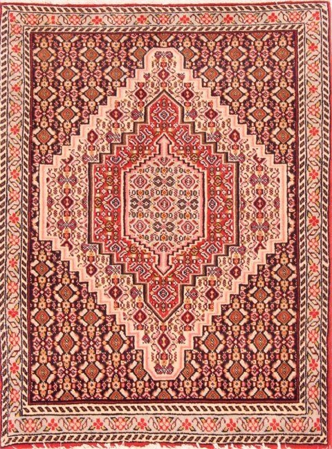 Sanandaj Beige Hand Knotted 26 X 33  Area Rug 100-21106 Image 0