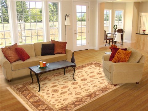 Ziegler Beige Hand Knotted 80 X 103  Area Rug 250-21123 Image 2