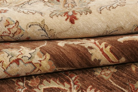 Ziegler Brown Hand Knotted 82 X 102  Area Rug 250-21128 Image 11