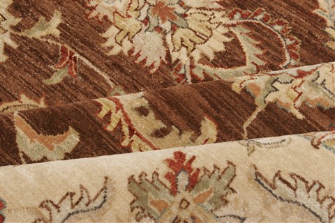 Ziegler Brown Hand Knotted 82 X 102  Area Rug 250-21128 Image 12