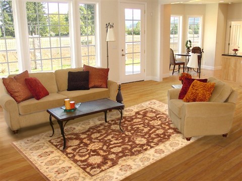 Ziegler Brown Hand Knotted 82 X 102  Area Rug 250-21128 Image 2