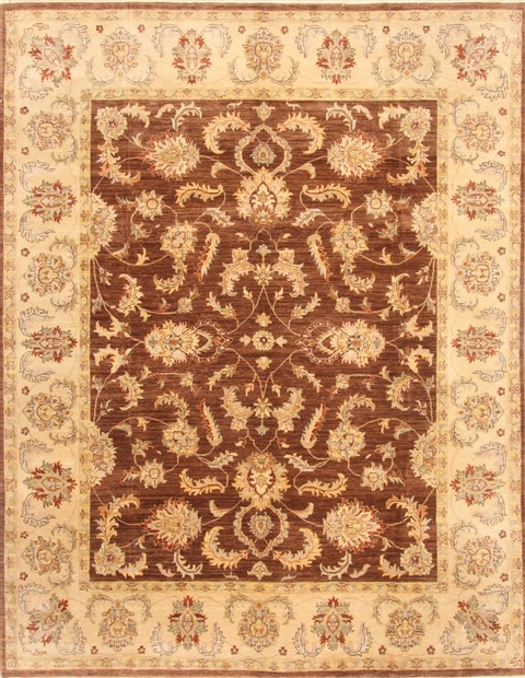 Ziegler Brown Hand Knotted 82 X 102  Area Rug 250-21128 Image 0