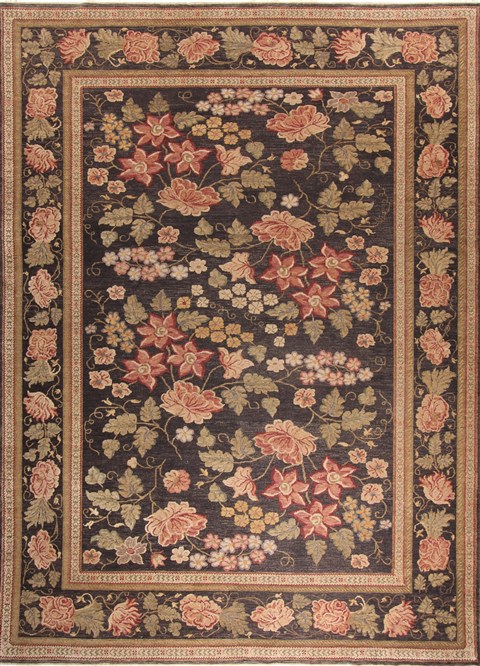 Elvan Black Hand Knotted 91 X 126  Area Rug 300-21147 Image 0