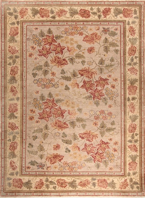 Elvan Grey Hand Knotted 91 X 124 Area Rug 300-21152 Image 0