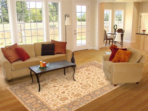 Ziegler Beige Hand Knotted 82 X 102  Area Rug 250-21167 Image 2
