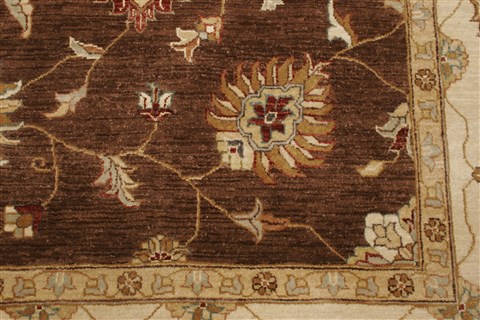 Ziegler Brown Hand Knotted 81 X 102 Area Rug 250-21173 Image 16