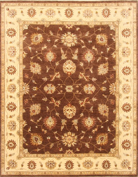 Ziegler Brown Hand Knotted 81 X 102 Area Rug 250-21173 Image 0