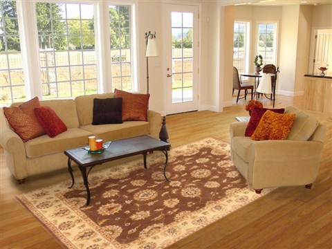 Ziegler Brown Hand Knotted 80 X 97 Area Rug 250-21186 Image 2