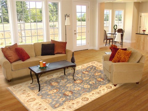 Ziegler Blue Hand Knotted 81 X 911  Area Rug 250-21188 Image 2