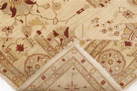 Pishavar Beige Hand Knotted 82 X 910 Area Rug 250-21190 Image 12