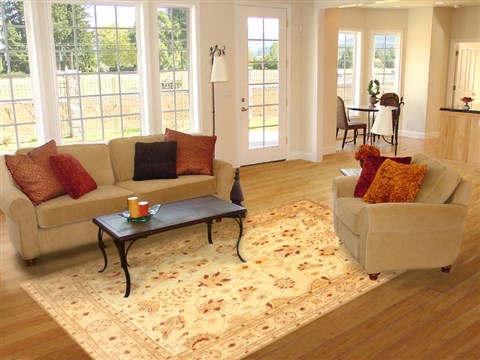 Pishavar Beige Hand Knotted 82 X 910 Area Rug 250-21190 Image 2