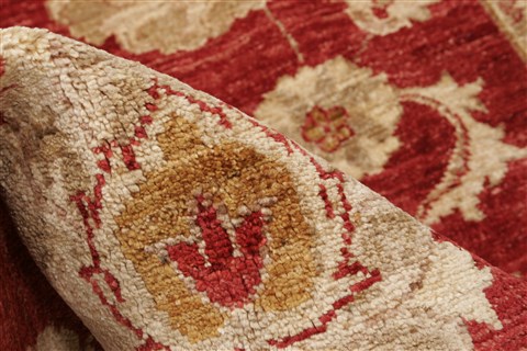 Pishavar Red Hand Knotted 81 X 99  Area Rug 250-21195 Image 7