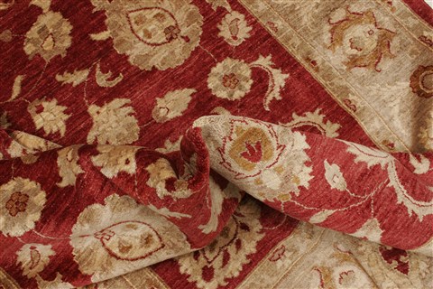 Pishavar Red Hand Knotted 81 X 99  Area Rug 250-21195 Image 8
