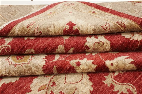 Pishavar Red Hand Knotted 81 X 99  Area Rug 250-21195 Image 11