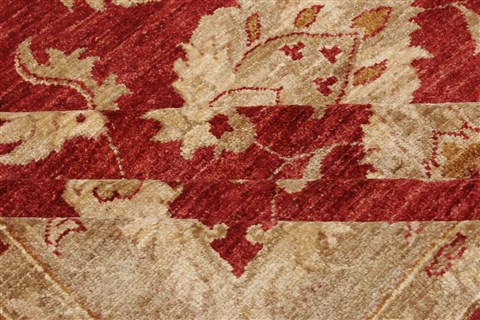 Pishavar Red Hand Knotted 81 X 99  Area Rug 250-21195 Image 12
