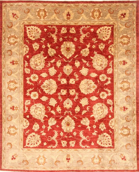 Pishavar Red Hand Knotted 81 X 99  Area Rug 250-21195 Image 0