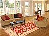 Pishavar Red Hand Knotted 81 X 99  Area Rug 250-21195 Thumb 2