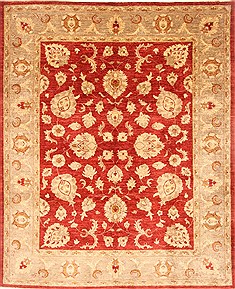 Pishavar Red Hand Knotted 8'1" X 9'9"  Area Rug 250-21195